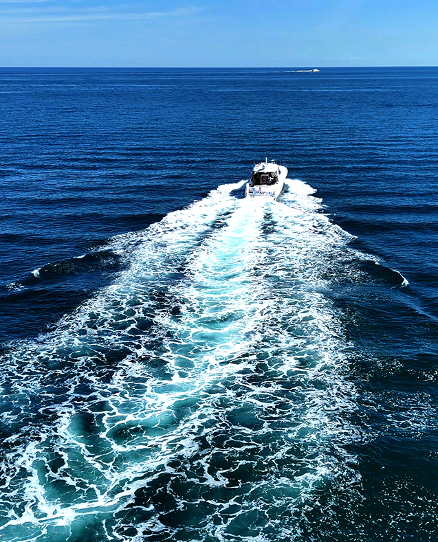 Nauti Buoyz cruising in the open water
